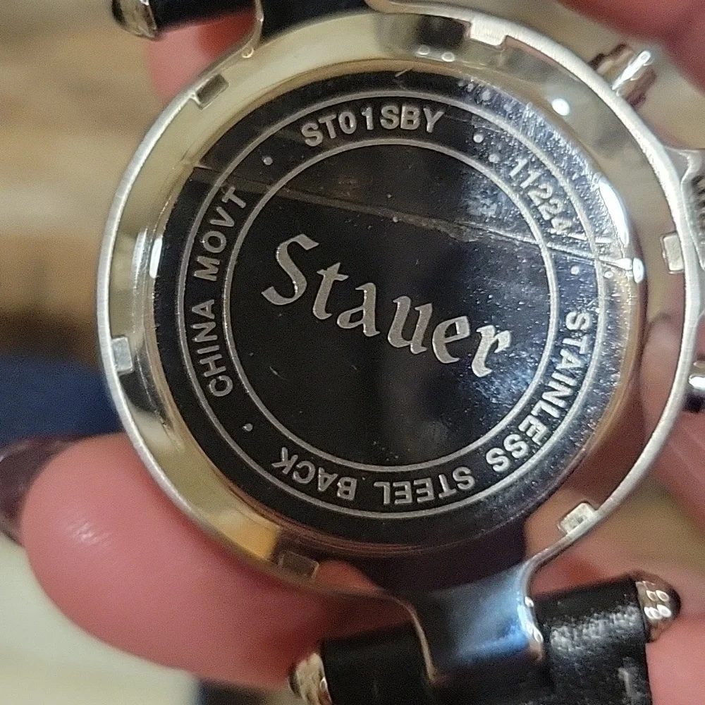 Stauer Watch Stainless Steel With Leather Strap